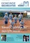Das Bild zeigt eine Gruppe junger Tennisspieler auf einem Tennisplatz. Eine Überschrift lautet 'Neues Clubhaus für utc Horn'. Darunter befinden sich zwei Bilder eines Festivals und eines Theaters.
