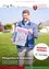 Ein Mann in einem blauen Jackett hält ein Plakat für das Pfingstfest in Hornstein. Das Plakat listet Veranstaltungen vom 22. bis 25. Mai 2026 auf. Der Mann steht auf einem Rasen mit Häusern im Hintergrund.