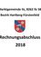 Marktgemeinde Illz, 8262 Illz 58, Bezirk Hartberg-Furstenfeld, Wappen mit Brücke und Blume, und der Text 'Rechnungabschluss 2018'.
