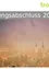 Eine verworrene Ansicht einer Stadt mit Gebäuden und Bäumen, mit einem Banner, das 'Meinungsabschluss 2024' lautet.