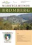 Ein Poster zeigt das Dorf Bromberg auf Hügeln, umgeben von Grün und einem Dorfwappen unten. Die Inhaltsseite listet Abschnitte wie Bürgermeistervorwort und Gemeindenachrichten auf.