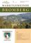 Ein Poster zeigt das Dorf Bromberg auf Hügeln, umgeben von Grün und einem Dorfwappen unten. Die Inhaltsseite listet Abschnitte wie Bürgermeistervorwort und Gemeindenachrichten auf.