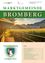 Ein Prospekt der Gemeinde Bromberg zeigt ein sonniges Feld mit einer Holzbrücke, Bäumen und Häusern in der Ferne. Die Gemeindezeitung heißt 'Gemeindezeitung' und enthält ein Wappen.