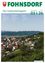 Die Titelseite zeigt eine Luftaufnahme eines Dorfes, Hügel und Berge. Oben steht 'Das Gemeindemagazin', gefolgt von 'Folge 252 03 1 26'. Drei Überschriften sind sichtbar.