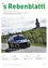 Ein Rallyeauto fährt auf einer kurvenreichen Straße mit Weinbergen. Eine kleine Kirche steht auf einem Hügel. Das Bild zeigt den Text 'Rebenland Rallye 2024'.