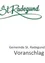 Das Logo der Gemeinde St. Radegund zeigt einen Schild mit einem schwarzen Hund auf gelbem und rotem Hintergrund. Darunter steht der Text 'Gemeinde St. Radegund bei G Voranschlag 202'.