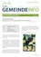 Gemeindeinfo-Flyer über einen Vortrag zur Bissprävention für Menschen mit und ohne Hund. Der Flyer gibt Datum, Uhrzeit und Ort des Vortrags an. Ein Bild eines Hundes ist abgebildet.