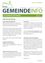Das Bild zeigt ein Plakat mit dem Titel "GEMEINDEINFO" mit Informationen über die Hilfe für die Ukraine. Es hebt die Initiative "NACHFBAR IN NOT" hervor und fordert Spenden zur Unterstützung der Millionen Menschen in der Ukraine. Das Plakat bietet auch Details zu Spenden und eine Hotline für ukrainische Frauen in Österreich.