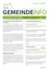 Ein Flyer mit zwei Abschnitten betitelt 'Gemeindeinfo' und 'Die Gemeinde informiert'. Der Flyer kündigt Förderungen für Regenwasserzisternen im Jahr 2025 und die Schließung des Gemeindeamts für Feiertage an.