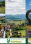 Eine Collage von Bildern zeigt ein Dorf mit einer herzförmigen Skulptur, einer Berglandschaft, eine Familie am Tisch und eine Gruppe von Menschen, die spazieren gehen.