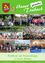 Eine Collage von Fotos zeigt Menschen bei verschiedenen Aktivitäten. Eine Gruppe sitzt an Tischen im Freien, eine andere steht in einer Reihe, andere spielen Tennis und eine Band tritt auf.