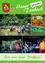 Eine Collage eines Open-Air-Events mit Bühne, Publikum und Hüpfburg, in der Kinder spielen. Eine Band spielt auf der Bühne, wobei ein Mitglied in ein Mikrofon singt.
