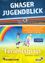 Werbeposter für Jugendblick-Veranstaltung. Zeigt Kinder beim Spielen und einen Regenbogen. Enthält Datum, Uhrzeit und Online-Anmeldeinformationen.