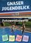 Ein Plakat zeigt zwei junge Frauen, die in einen Pool springen, eine springt von einem Sprungbrett und die andere von einer Plattform. Das Plakat sagt Jugendblick und Gnas.