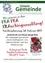 Plakat für eine Faschingsausklang-Veranstaltung in Frankenfels, Österreich, am 28. Februar 2017, mit einem Clown und einer maskierten Figur. Die Veranstaltung beginnt um 9:30 Uhr am Pfarrer-Stangl-Platz.