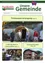Eine Seite aus dem offiziellen Newsletter der Marktgemeinde Frankenfels vom Februar 2020 mit einem Bild von vier Männern vor einer großen Rohrleitung, einem Abschnitt über Trinkwasserversorgung und zwei kleineren Bildern einer Blumendekoration und einem Feuerwehrhausbau.