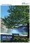 Ein ruhiger See mit einer Bank unter einem Baum an einem sonnigen Tag. Berge im Hintergrund und klarer blauer Himmel. Das Bild hat einen blauen Rand und das Wort 'INFO' ist links.