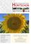 Ein Nahaufnahme einer Sonnenblume mit einer Biene darauf, umgeben von anderen Sonnenblumen in einem Feld. Das Bild ist Teil eines Gemeindenewsletters von Horitschon und Unterpetersdorf.