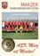 Ein Foto einer Fußballmannschaft mit Spielern in roten Trikots und weißen Shorts, die vor einem Tor stehen. Das Bild enthält den Text 'Herzliche Gratulation!' und den Teamnamen 'ASK Marz'.