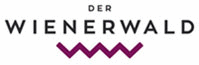 The logo for Der Wienerwald, featuring the word 'Der' in white and 'Wienerwald' in bold black, with a wavy purple line below it.