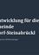 Ein blauer Hintergrund mit weißem Text, der 'Identwicklung für die Gemeinde Dorf-Steinabrückl' und 'er & Katharina Mitterberger' lautet. Der Text ist zentriert und scheint ein Titel oder eine Überschrift zu sein.