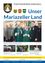 Ein Werbeplakat für Mariazeller Land mit einer Gruppe von Männern in grünen Roben, einer hält einen Stab, mit einem Bildunterschrift über Sebastian Kurz' Besuch. Kleinere Bilder zeigen eine Glasfaserinstallation, eine Gruppe von Menschen und einen Tennisspieler.