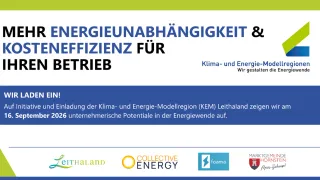 A poster with the title 'Ergyunabhängigkeit Effizienz für Trieb' and logos of 'Collective Energy' and 'foama'. It discusses climate and energy efficiency.