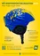 Ein blauer und gelber Helm mit dreieckigen Mustern wird auf einem gelben Hintergrund gezeigt. Der Helm hat einen Riemen und ein Logo auf der Vorderseite. Der Text 'Gefordert vom Land Niederosterreich' und 'Selbstbehaltpreis nur € 15,00' steht unter dem Helm. Der Helm ist nach der europäischen Skihelm-Norm EN 1077 zertifiziert.