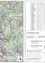 Eine Karte mit markierten Wanderwegen in Rot und Blau, mit verschiedenen numerischen Bezeichnungen und Ortsnamen. Die Karte ist in verschiedene Abschnitte mit unterschiedlichen Geländemerkmalen unterteilt.