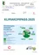 Das Bild ist ein Dokument der Gemeinde Ernstbrunn, Österreich, mit dem Titel 'Klimakompass 2025'. Es enthält ein Kreisdiagramm, das die Klimaziele für die Gemeinde zeigt, mit Prozentsätzen für verschiedene Kategorien wie Mobilität, Heizung und Strom. Das Dokument enthält auch Kontaktdaten für die Gemeinde und ein Logo für das Energieteam Ernstbrunn.