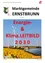 Ein Plakat mit dem Titel 'Energie- & Klima.LEITBILD 2030'. Es zeigt ein Feld mit Sonnenblumen und Windrädern im Hintergrund.