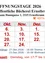 Ein Plakat, das die Öffnungszeiten einer öffentlichen Bibliothek in Ernstbrunn, Österreich, für das Jahr 2026 ankündigt. Das Plakat enthält eine Tabelle mit Daten und Zeiten und erwähnt zwei Veranstaltungen: ein Halloween-thematisches Kinderworkshop am 27. Oktober 2026 und ein Weihnachtsbastelworkshop am 15. Dezember 2026.