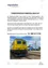 Eine gelbe Zuglokomotive mit dem Text 'regiobahn' auf der Vorderseite steht auf den Bahngleisen.