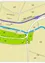 Eine Karte von Thomasl mit einem grünen Bereich, der als 'BA' markiert ist, Straßen und einem Fluss.
