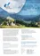 Ein Flyer mit einer Berglandschaft im Hintergrund und einer Kirche im Vordergrund. Der Text auf dem Flyer handelt von der Verhinderung von Schäden durch starken Regen.