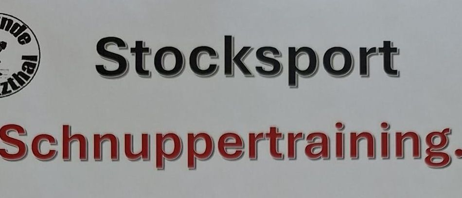 Ein Plakat mit rotem Text bewirbt ein Training für Mädchen und Jungen über 10 Jahre. Es findet am 14. April 2025 und 28. April 2025 um 16:30 Uhr und 16:30 Uhr in der Stocksporthalle in LaBnitzthal statt. Das Plakat zeigt auch ein Logo, eine Telefonnummer und ein fröhliches Cartoon-Gesicht.