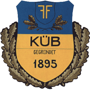 Das Bild zeigt das Logo von KüB, einer deutschen Organisation, gegründet 1895, mit einem Schild, Eichenlaub, den Buchstaben 'KüB' und der Zahl '1895'.