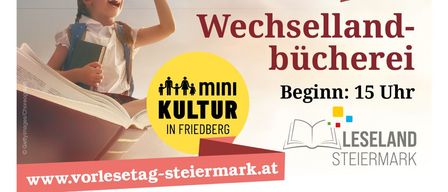 Plakat für eine Kinderveranstaltung in Friedberg, mit einem Mädchen, das durch ein Fernglas schaut. Es steht 'Wechselland-bucherei' und 'Beginn: 15 Uhr'. Darunter ist das Buch 'Noras Träume' von Marion Pucher mit einem Bild eines schlafenden Mädchens. Das Buch ermutigt Kinder, ihren Träumen zu folgen.