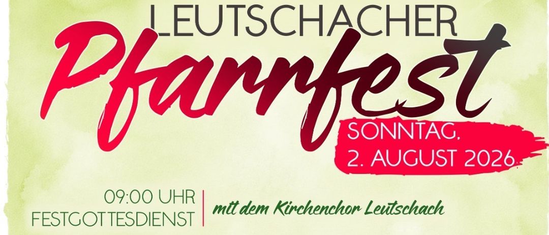 Veranstaltungsplakat für ein Festival am 2. August 2026. Zeigt eine Kirche, Menschen und ein Musikprogramm. Zeitplan umfasst einen Kirchenchor um 9:00, Frühstück um 10:00 und ein Musikprogramm ab 12:00 Uhr.