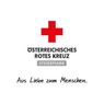 Ein weißer Hintergrund mit einem roten Kreuzlogo. Darunter steht 'Österreichisches Rotes Kreuz', 'Steiermark' und 'Aus Liebe zum Menschen.' Das rote Kreuz befindet sich in der Mitte.