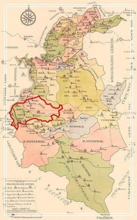 Vorarlberg 1783 und das Gebiet der heutigen Region Vorderland-Feldkirch