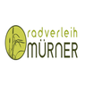 Radverleih Mürner Logo mit einem grünen Kreis und einer Pflanzenillustration im Inneren. Der Name Mürner ist in schwarzem fetten Text.