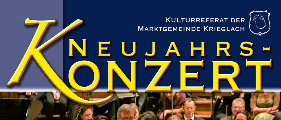 Ein Plakat für ein klassisches Musikkonzert mit dem Robert Stolz Orchester. Der Plakat zeigt Bilder von Musikern, einer Solistin in einem roten Kleid und den Orchestermitgliedern. Es hebt die Solistin Anita Vozsech und den Dirigenten Ernst Wedam hervor. Das Konzert ist für den 1. Januar 2026 geplant.
