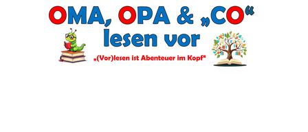 Ein Plakat zeigt eine Illustration einer Raupe, die ein Buch liest, mit dem Text 'OMA, OPA & CO lesen'. Am unteren Rand des Plakats steht 'Lesen ist ein Abenteuer im Kopf'. Es gibt Logos für 'Aktgemeinde Krieglach' und 'familienfreundlichegemeinde'.