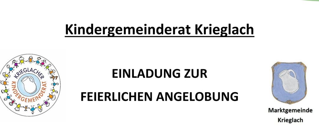 Eine Einladung des Kindergemeinderats Krieglach zu einem festlichen Beisammensein am Donnerstag, 26. März 2026, Beginn um 17.00 Uhr im VAZ Krieglach. Die Gemeinde Krieglach ist herzlich eingeladen. Regina Schrittwieser, Bürgermeisterin, und Johanna Reinbrecht, Landentwicklungsdirektorin, sind beteiligt.