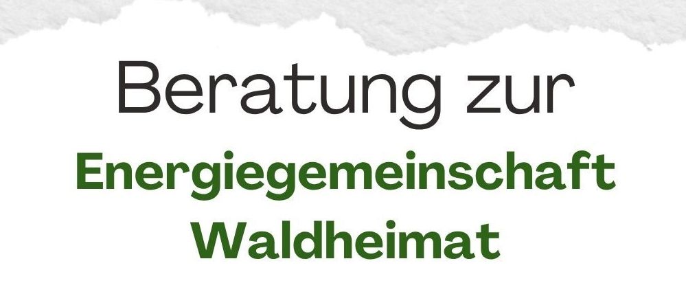 Das Bild bewirbt eine Beratung zur Energiegenossenschaft Waldheimat. Herr Stefan Mussger von der EG Austria bietet am 14. Juli von 13:00 bis 16:00 eine persönliche Beratung an. Der Treffpunkt ist im Gemeindeamt Krieglach. Eine Anmeldung ist erforderlich.