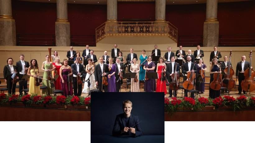 Bild enthält, Indoors, Person, Music, Musical Instrument, Musician, Orchestra, Performer, Adult, Male, Man