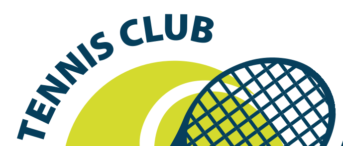Tennisclub-Logo für TC Gutenberg mit einem Tennisschläger über einem Tennisball. Die Worte Tennis Club stehen über dem Schläger.