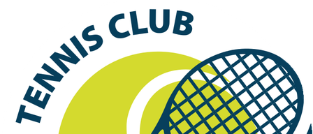 Logo des Tennisclubs TC Gutenberg mit einem Tennisschläger über einem Tennisball und dem Clubnamen darunter.