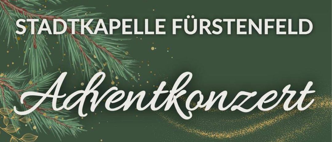 Ein Plakat für ein Adventkonzert am 7. Dezember 2025 um 18:00 Uhr in der Stadtpfarrkirche Furstenfeld. Mit Thomas Pfingst und Moderation von Gudrun Puchas und Georg Pferschy. Freier Eintritt.